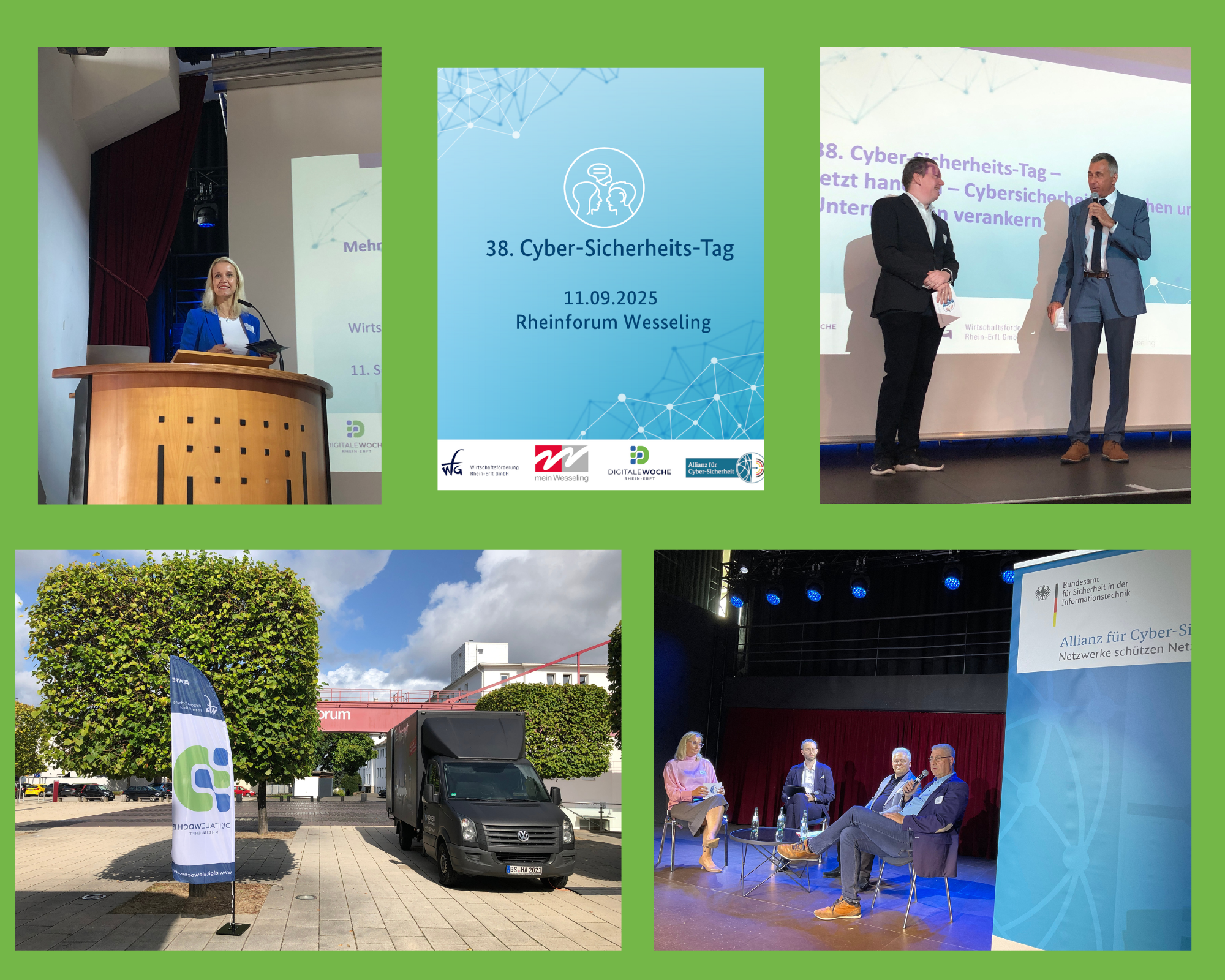Bildcollage zum 38. CST in Wesseling mit Talkrunde, Truck, Kayser-Bobiey